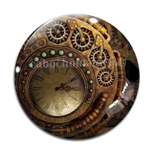 Cabochon steampunk, résine ou verre rond différente taille