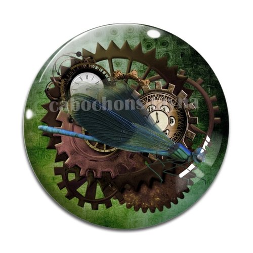 Cabochon steampunk, résine ou verre rond différente taille