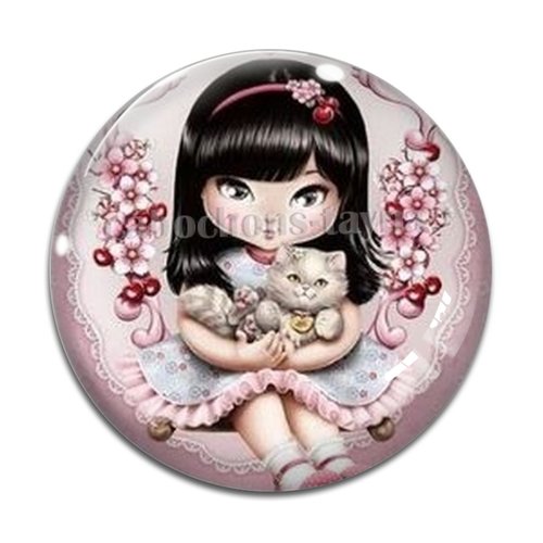 Cabochon petite fille, résine ou verre rond différente taille