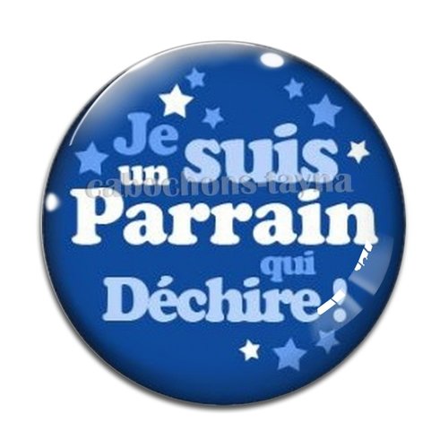 Cabochon je suis un parrain qui déchire, résine ou verre rond différente taille