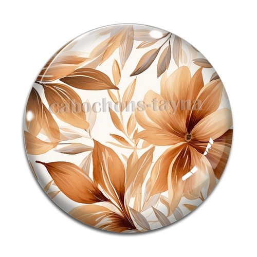 Cabochon fleur, résine ou verre rond différente taille