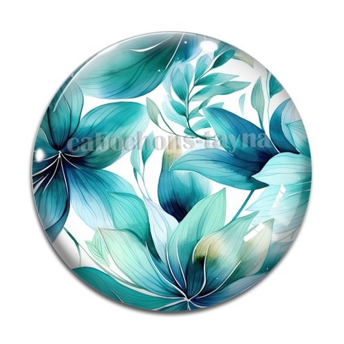 Cabochon fleur, résine ou verre rond différente taille
