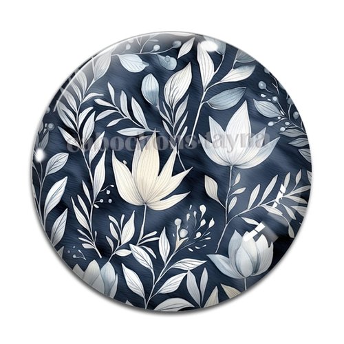 Cabochon fleur, résine ou verre rond différente taille