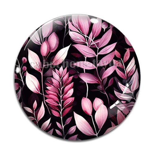Cabochon feuille, résine ou verre rond différente taille