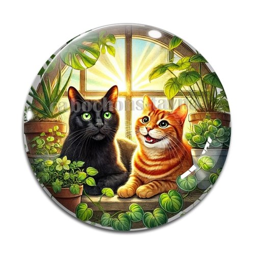 Cabochon chat, cabochon résine - ou verre rond différente taille