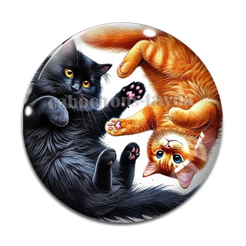 Cabochon chat, cabochon résine - ou verre rond différente taille