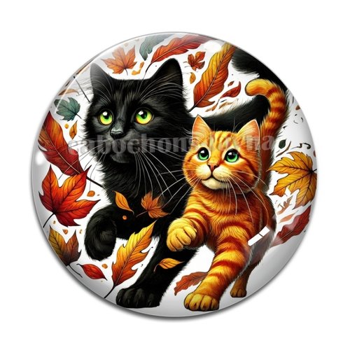 Cabochon chat, cabochon résine - ou verre rond différente taille