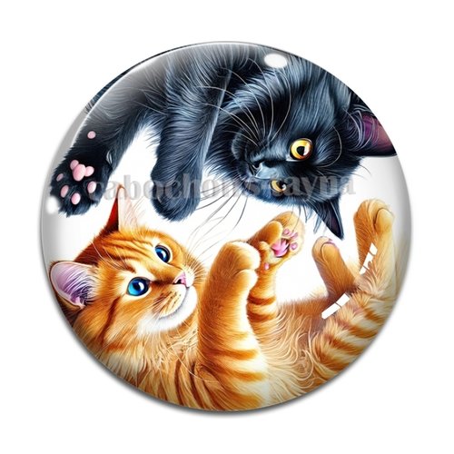 Cabochon chat, cabochon résine - ou verre rond différente taille