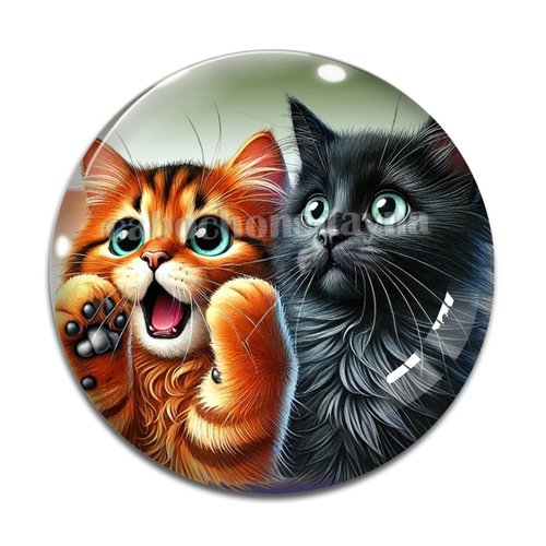 Cabochon chat, cabochon résine - ou verre rond différente taille