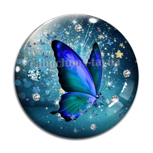 Cabochon papillon, cabochon résine - ou verre rond différente taille