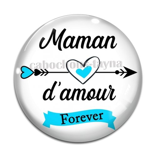 Cabochon maman d'amour, cabochon résine ou verre rond différente taille