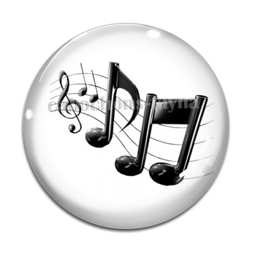 Cabochon note musique, cabochon résine ou verre rond différente taille