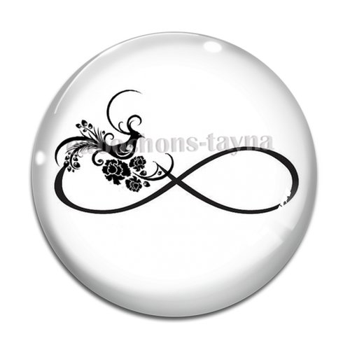 Cabochon signe infini oiseau, cabochon résine ou verre rond différente taille