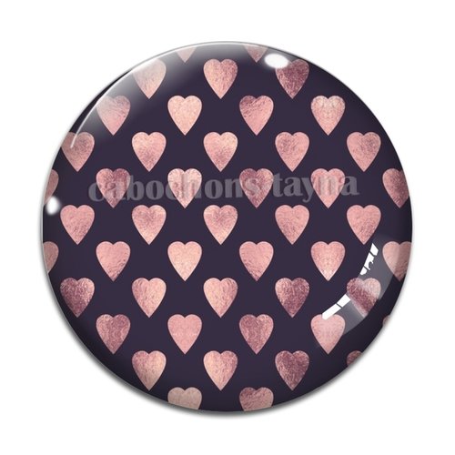 Cabochon cœur, cabochon résine ou verre rond différente taille