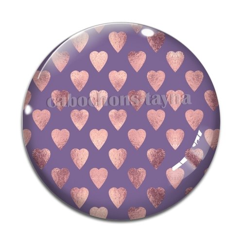 Cabochon cœur, cabochon résine ou verre rond différente taille
