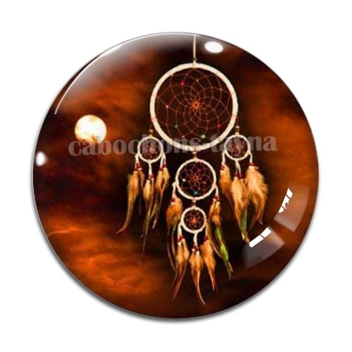 Cabochon dreamcatcher, cabochon résine ou verre rond différente taille