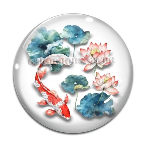Cabochon poisson, résine ou verre différente taille