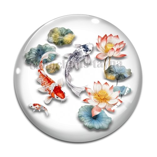 Cabochon poisson, résine ou verre différente taille