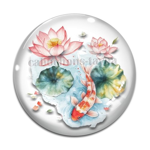 Cabochon poisson, résine ou verre différente taille