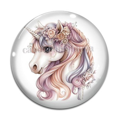Cabochon licorne, cabochon résine ou verre rond différente taille
