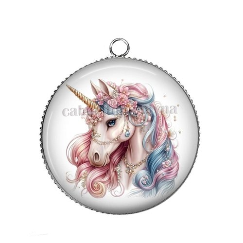 Pendentif cabochon licorne
