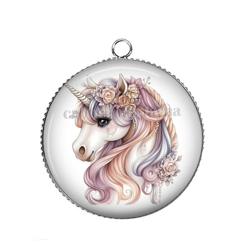 Pendentif cabochon licorne