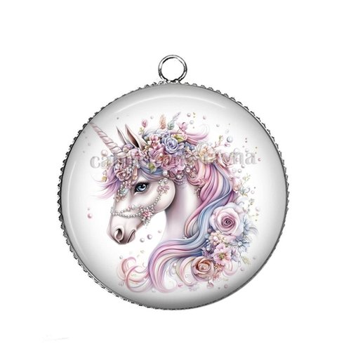 Pendentif cabochon licorne