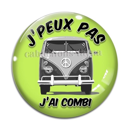 Cabochon j'peux pas j'ai combi, cabochon résine ou verre rond différente taille
