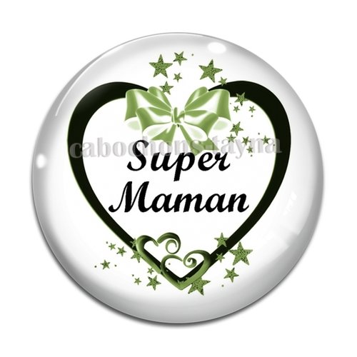 Cabochon super maman, cabochon résine ou verre rond différente taille