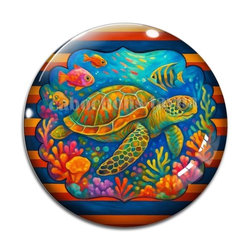 Cabochon tortue, résine ou verre différente taille