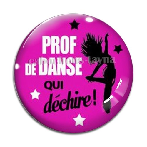 Cabochon prof de danse qui déchire, résine ou verre différente taille