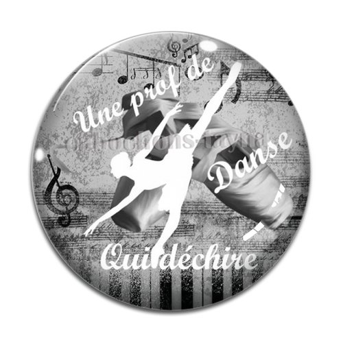 Cabochon prof de danse qui déchire, résine ou verre différente taille