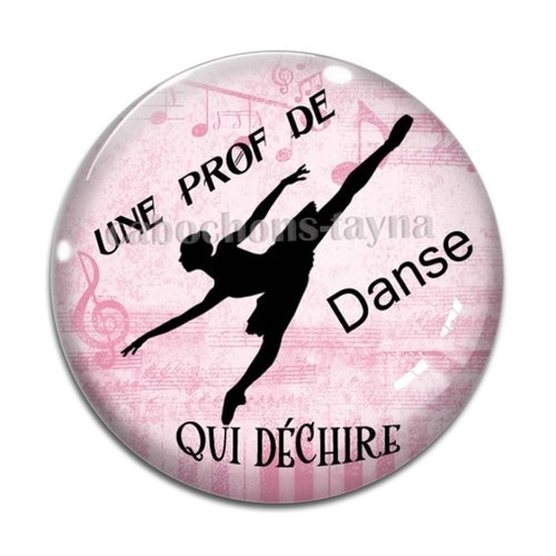 Cabochon prof de danse qui déchire, résine ou verre différente taille