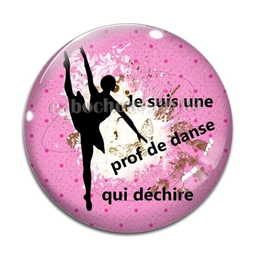 Cabochon prof de danse qui déchire, résine ou verre différente taille