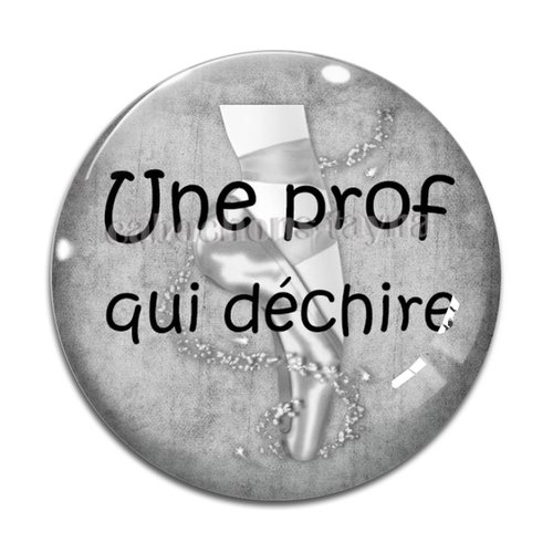 Cabochon prof qui déchire, résine ou verre différente taille