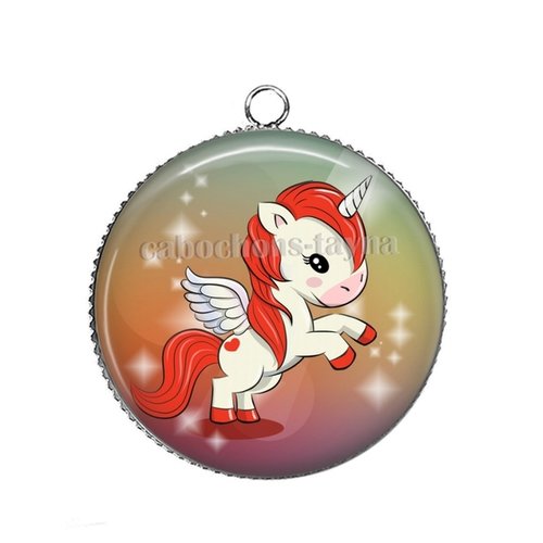 Pendentif cabochon licorne