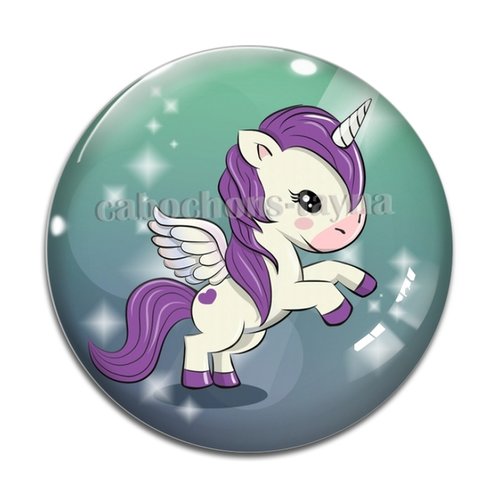 Cabochon licorne, cabochon résine ou verre rond différente taille