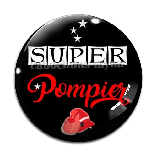 Cabochon super pompier, cabochon résine, verre rond différente taille
