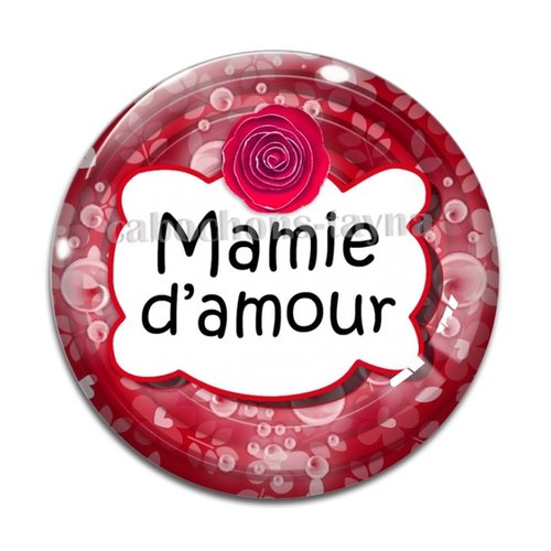 Cabochon mamie d'amour, cabochon résine, verre rond différente taille