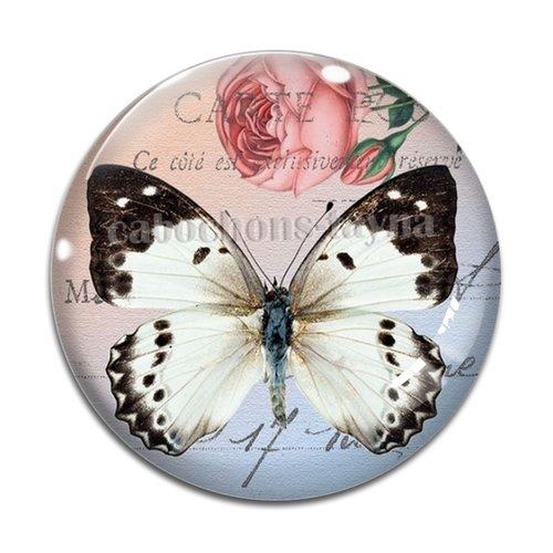 Cabochon papillon, cabochon résine ou verre rond différente taille