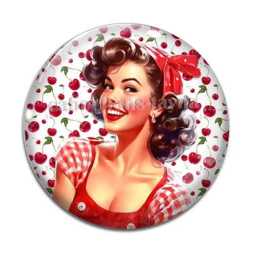 Cabochon pin up, résine ou verre rond différente taille