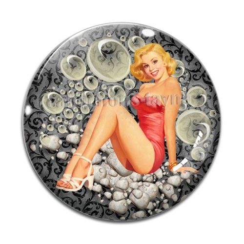 Cabochon pin up, résine ou verre rond différente taille