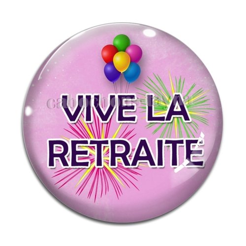 Cabochon vive la retraite, cabochon résine, verre rond différente taille