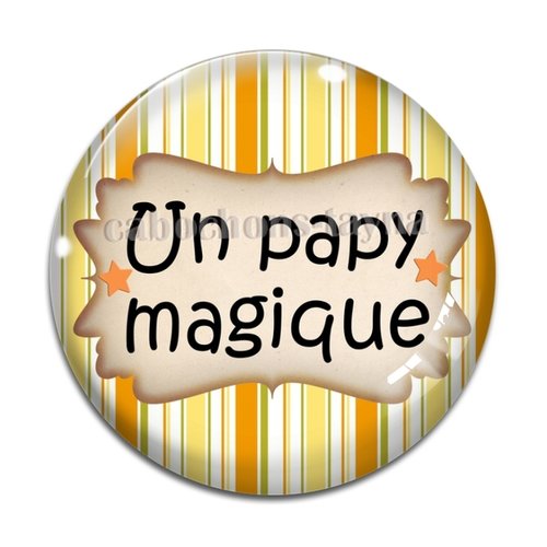 Cabochon un papy magique, résine ou verre rond différente taille