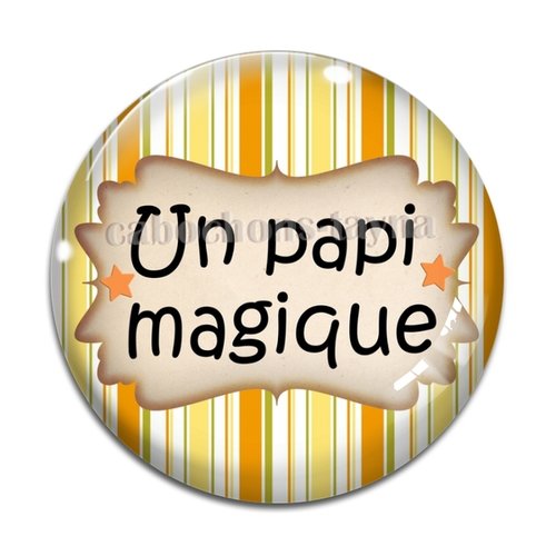 Cabochon un papi magique, résine ou verre rond différente taille