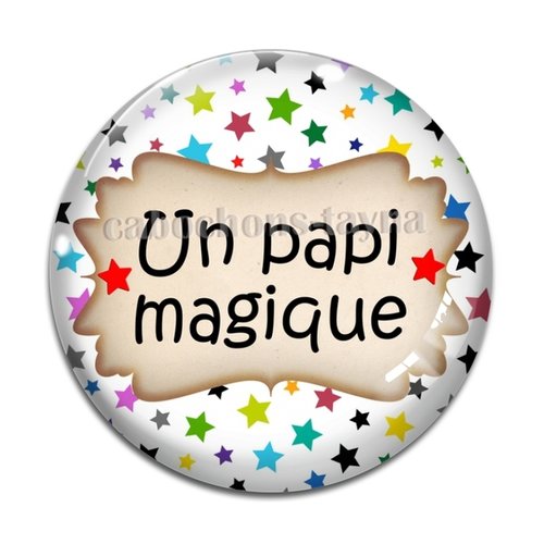 Cabochon un papi magique, résine ou verre rond différente taille