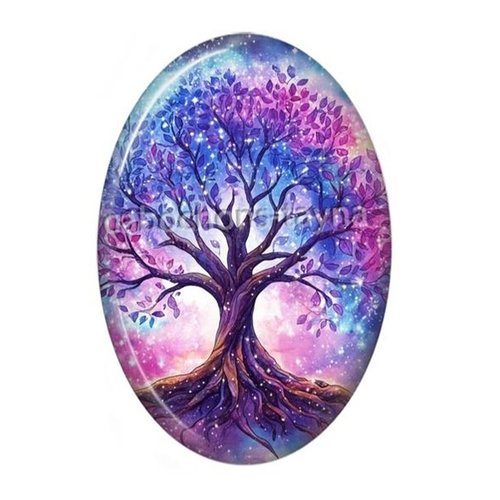 Cabochon arbre de vie ovale, résine ou verre