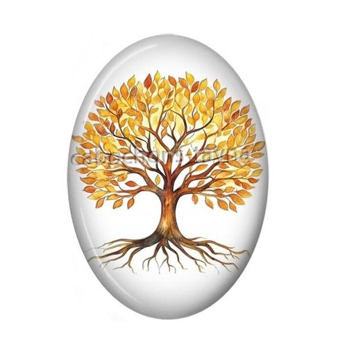 Cabochon arbre de vie ovale, résine ou verre