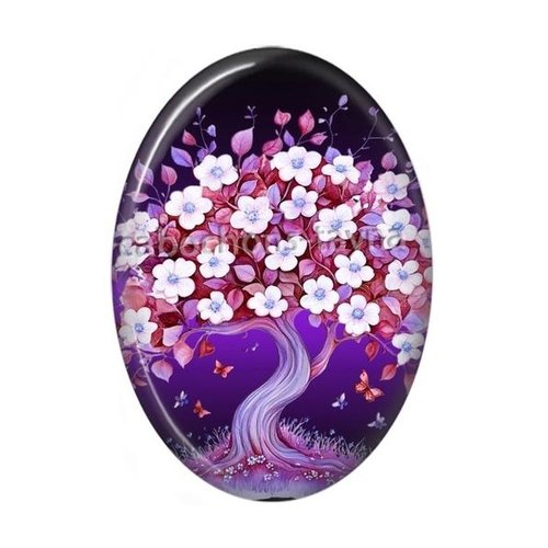 Cabochon arbre de vie ovale, résine ou verre
