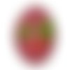 Cabochon cerise ovale, résine ou verre